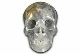 Realistic, Carved Gray Quartz Crystal Skull #378683-1